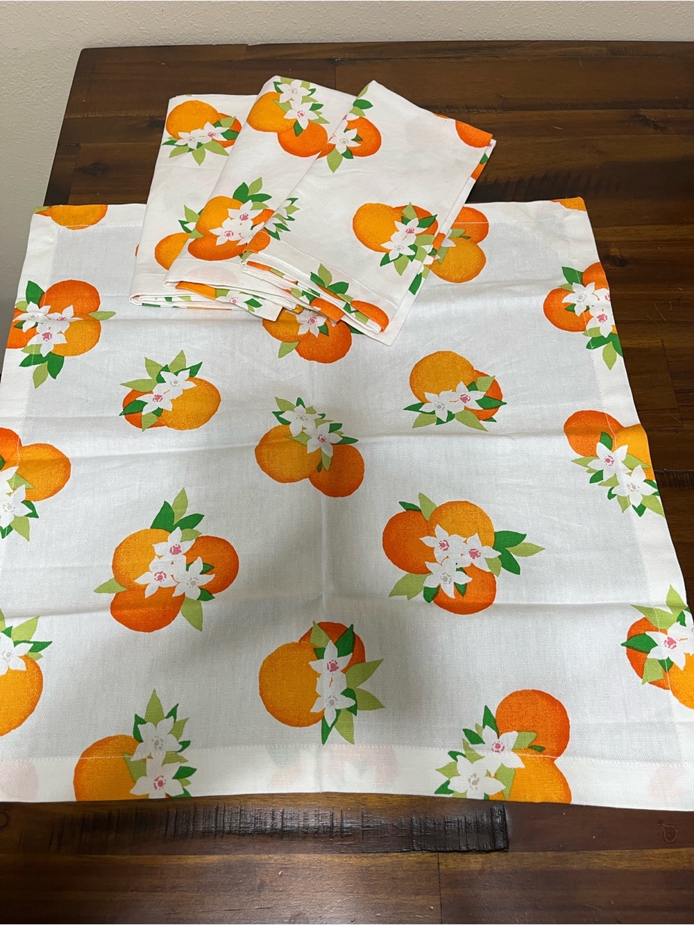 kate spade White Orange Citrus Napkin Set